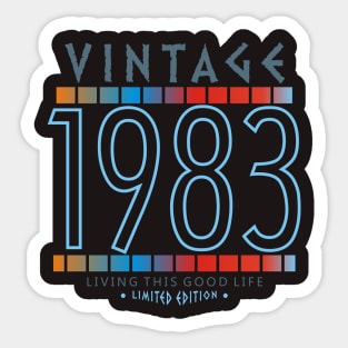 37th Birthday T-Shirt - Vintage 1983 Sticker